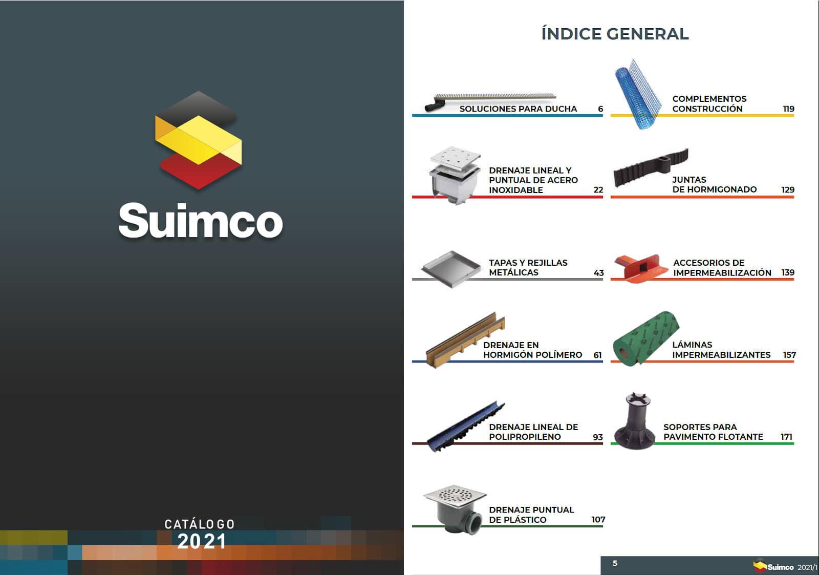 Kit sumidero ducha SUIMCO SBT  SUIMCO - Drenaje en acero inoxidable,  soportes pavimentos flotantes